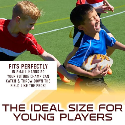 Franklin Sports NFL Team Footballs - Rubber Youth Mini Balls for All Teams - Kids 8.5" Football + Air Pump Sets - Official NFL Licensed - style: Washington Commanders
