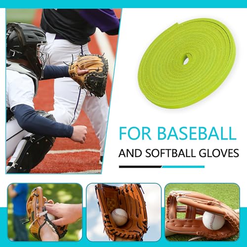 Baseball Glove Lace, Mitt Lace Repair Kit Softball 2 Leather Laces and 2 Lacing Needles for Catcher's Glove - color: Apple Green