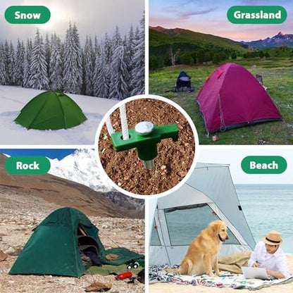 Eurmax USA 20-Pack Secure Protection Galvanized Tent Stakes,Rust-Proof Steel Canopy Anchors for High Winds,Heavy Duty Commercial Ground Pegs for Camping,Pop Up Tents&Gazebos - Includes 4x10ft Ropes - color: Green, style: Stakes 20-pack