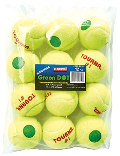 Tourna Green Dot Low Compression Tennis Balls - style: 12 Pack
