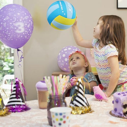 Soft Volleyball, Soft and Delicate to The Touch, Not Easy to Pill, Official Standard Size, Safe and Quiet, Perfect Choice for Family Training, Games and Gifts of All Ages - color: Blue Yellow