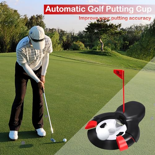 Golf Automatic Putting Ball Return Cup ，Putting Practice Automatic Putting Machine，Golf Cup Training Aid, Putting Returner for Indoor Outdoor Office Practic Golf Training Aids