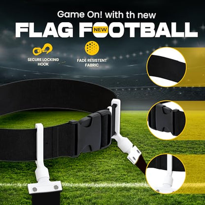 Gameday Flag Football Set – Kits for 2–14 Players w/Belts, Agility Cones & Carry Bag – Available in Multi Colors & Sizes