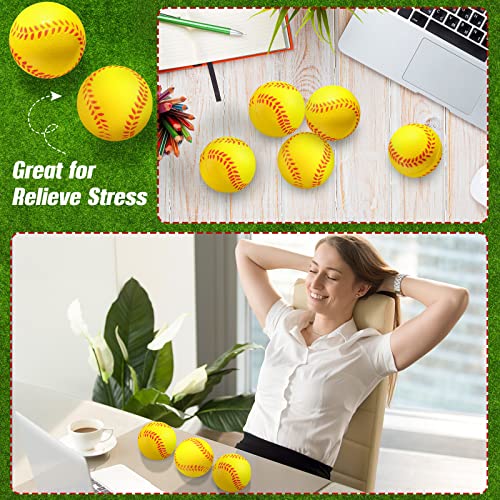 Zhanmai 36 Pack Mini Softball Stress Ball Softball Party Favors Squeeze Foam Sports Balls Toy for Stress Anxiety Relief Bag Stuffer Gift Fillers School Carnival Reward Ball Game Birthday Party Supply