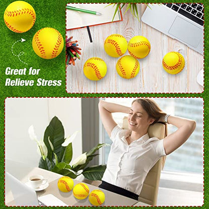 Zhanmai 36 Pack Mini Softball Stress Ball Softball Party Favors Squeeze Foam Sports Balls Toy for Stress Anxiety Relief Bag Stuffer Gift Fillers School Carnival Reward Ball Game Birthday Party Supply