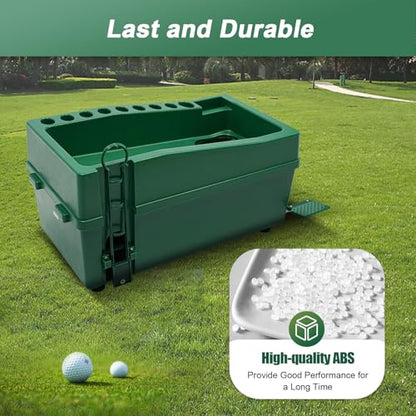 Automatic Golf Tee Machine, 100 Balls Golf Ball Dispenser with Batting Stand, No Power&Electricity Required, Auto Tee Up Machine for Driving Ranges, Golf Ball Game, Sports Gaming Clubs