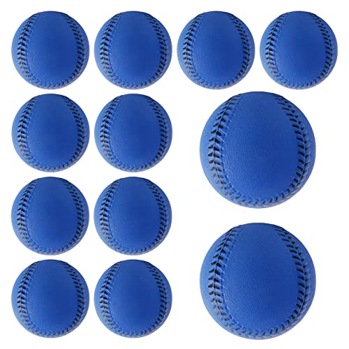 Soft Baseballs, Foam Training Baseball 12 Pack for Kids Regulation Size Foam Baseballs for Soft & Safe Throwing, Catching and Batting Practice - color: Blue