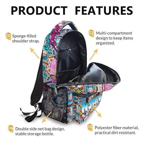 Kids Backpack for Boys Custom Baseball Drip Backpacks for Kids Teens Team, Lightweight Large Capacity Cool Back to School Supplies - color: White