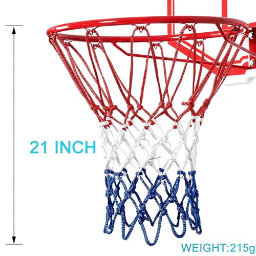 Thickening Basketball Net Replacement Heavy Duty, 12 Loops, [6.88Ounce],Upgrade Thick Professional Basketball Nets Outdoor, All Weather Anti Whip, Fits Standard Basketball Hoop Indoor or Outdoor