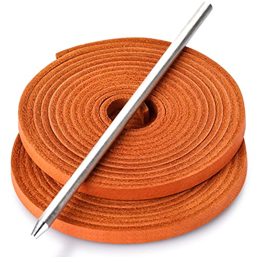 Softball and Baseball Glove Lace Kit - Mitt Leather Lacing Repair in Baseball Gloves - Deluxe Relacing - 2 Leather Laces - color: Orange