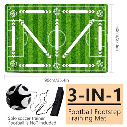 Soccer training mat,Soccer training equipment accessories for All Ages to Improve Speed Strength Agility and Coordination,Anti-Slip/Silent Mat