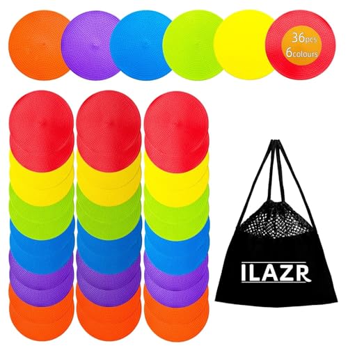 LAZR Non Slip Agility Marker Aggregate Dots 4.72 inch 9 inch Floor Dot Marker for Classroom Dance Sports Football Basketball Speed Agility Training