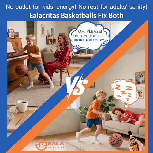 Groove-Grip Silent Basketball & Hoop Gift Set - High-Density Foam with Textured Surface, All-Weather Indoor Practice, Ready-to-Give Pro Training Kit - color: Brown