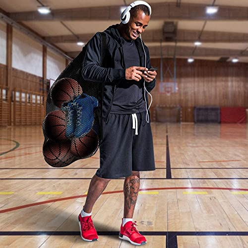 BROTOU Extra Large Sports Ball Bag Mesh, Basketball Bags Team Balls, Adjustable Shoulder Strap, Ball Bags for Holding Soccer, Football, Volleyball, Swimming Gear (30” x 40”) - color: 1PCS