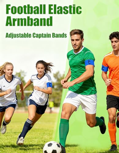 Captain's Armband Soccer Football Rugby Captain Armbands for Youth and Adult,Anti-Drop Design - Pack of 6 - color: 6 Blue