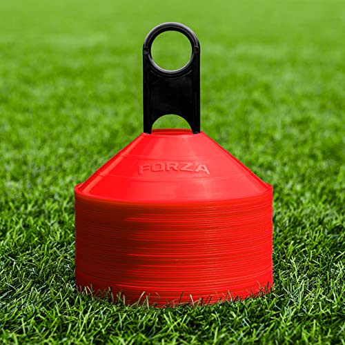 FORZA Multi-Sport Training Marker Cones | Pack of 50 or 1000 Soccer Cones in 8 Vibrant Colors - Durable Construction, Portability and Convenient Storage with Holder - color: Red, size: Pack of 1000