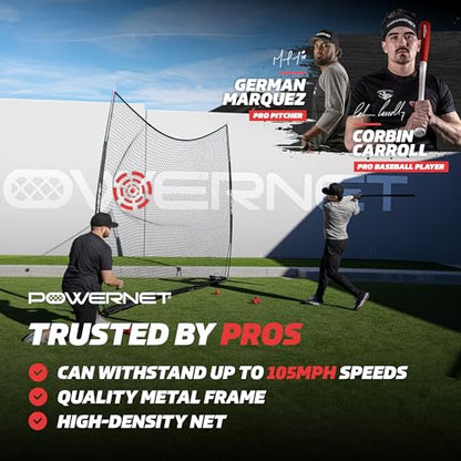 PowerNet Portable Sports Rebounder -Basketball, Volleyball, Soccer, Baseball, Softball and Lacrosse, Backyard & Garage Backstop, Indoor Outdoor Safety Net for Protection - style: 16x10 BLACK Net