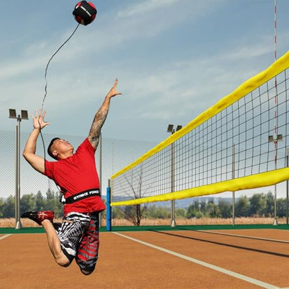 Haploon Volleyball Rebounder Belt, Solo Volleyball Trainer Kit with Elastic Cord, Adjustable Waist Belt & Hand Strap for Serve Spike Practice, 3PCS Training Equipment for Adult Indoor Outdoor