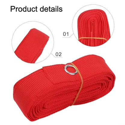 Beach Volleyball Boundary Lines with Stakes, 8x16m Outdoor Court Marking Kit, High Strength Nylon Rope and Ground Nails for Sand or Grass, Red Color, Clear Visibility