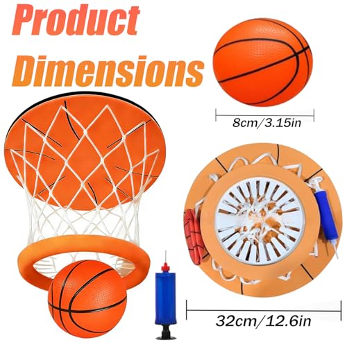 Mini Basketball Hoop, Indoo Ceiling Basketball Hoop, Funny Wall Mount Basketball Game with Ball and Pump for Kids and Adults, Great for Home, Dorms, Offices, and Gifts, No Assembling