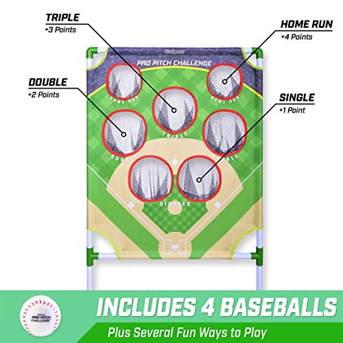 GoSports Football & Baseball Toss Games Available in Football Red Zone Challenge or Baseball Pro Pitch Challenge Choose Between Backyard Toss or Door Hang Targets - style: Baseball Toss