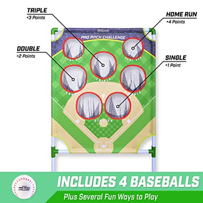 GoSports Football & Baseball Toss Games Available in Football Red Zone Challenge or Baseball Pro Pitch Challenge Choose Between Backyard Toss or Door Hang Targets - style: Baseball Toss