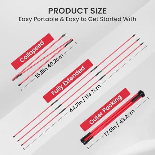 FINGER TEN Golf Alignment Sticks Rods Swing Trainer Tools 43 Inch 2 Or 3 Pack, Fits in Golf Bag Tour Stickers Practice Training Aid - color: 3 Pack Red