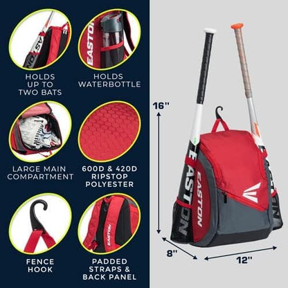 Easton | GAME READY Youth Backpack Equipment Bag | T-Ball / Rec / Travel | Baseball & Softball | Multiple Colors - color: Royal