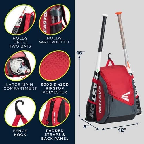 Easton | GAME READY Youth Backpack Equipment Bag | T-Ball / Rec / Travel | Baseball & Softball | Multiple Colors - color: Red White & Blue
