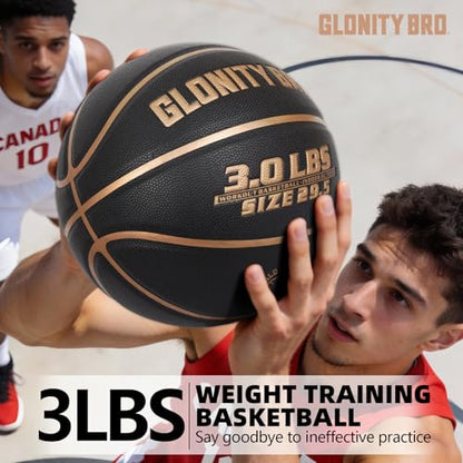 Weighted Basketball Grey 28.5"/29.5", 2.2LBS/3LBS Non-Slip Outdoor/Indoor Heavy Training Basketball for Dribbling, Passing, Rebounding & Skill Development