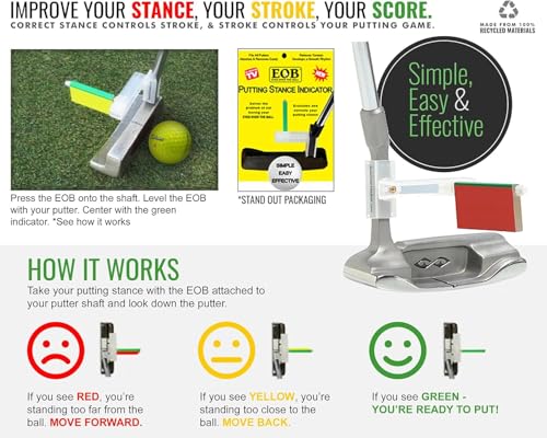Golf Putting Alignment Tool – Putting Stroke & Putter Alignment Tool, Foot Position Trainer – Perfect Golf Training Aid for Accuracy, Consistency & Lower Scores – Trusted by PGA Pros