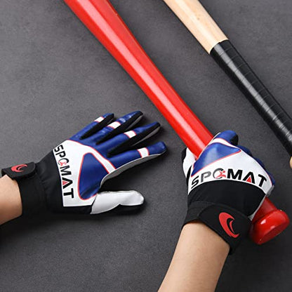 Youth Baseball Batting Gloves for Kids Boys Girls Ages 5-12 - color: Vibrant Blue, size: Youth XS/S (5.5in-6 in)