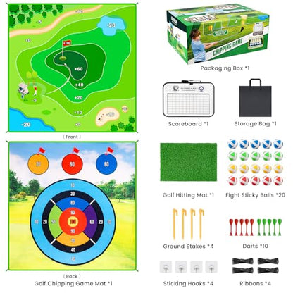 LYDARZ Golf Chipping Practice Mat for Backyard Games, Battle Golf Hitting Mat for Swing Training Game, Perfect for Outdoor Activities - size: Target Disk Pattern: 3a