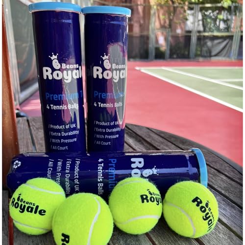 Tennis Balls (12 Balls) All Court Tennis Balls Ideal for Training & Matches, Pressure Retention, Neon Yellow