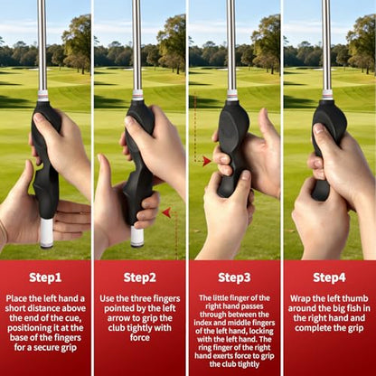 Golf Grip Trainer, Silicone Full-Cover Swing Training Aid, Corrects Grip Posture & Builds Muscle Memory, Adjustable for All Clubs, Right-Handed Golfers