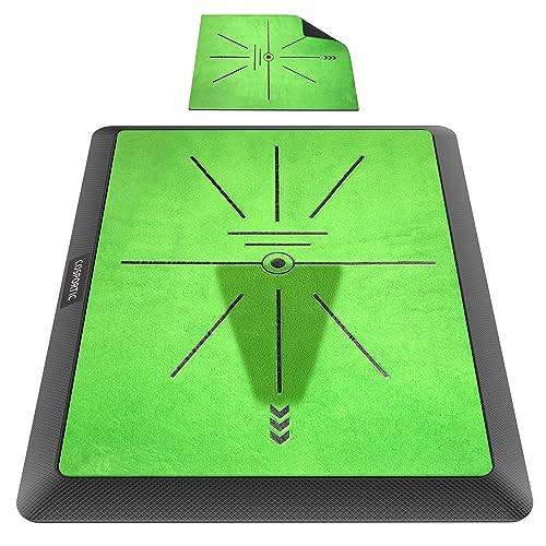 COSPORTIC Golf Hitting Mat, Golf Training Mat for Swing Path Feedback Detection Batting,Extra Replaceable Golf Practice Mat, Golf Gifts for Men Women for Home Indoor Outdoor - color: Golf Mat