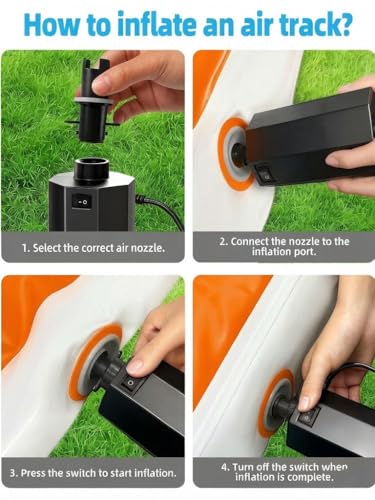 Electric Air Pump for Inflatables, 400W High Power Inflator Deflator with 5 Nozzles, Quick Fill AC Air Mattress Pump for Inflatable Beds, Pool Floats and Swimming Ring