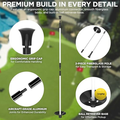 KINGTOP Golf Flagstick - Portable Design, Practice Putting Green Flag Stick for Yard, Club - Golf Pole Pin Flagpole, 3FT or 6FT Heights Available - color: 3ft White Flagpole-3 Pack