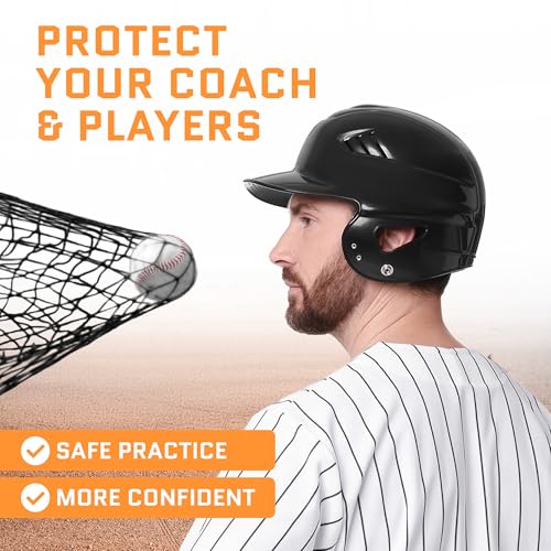 ACELETIQS Baseball Pitching Net & i-Screen (Compact & XL Sizes) Softball Baseball Pitcher Protector for Batting Cages and Fields | Heavy Duty Net for Back Drive, Line Protection - Multi-Purpose Use - size: 7x7 Feet