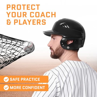 ACELETIQS Baseball Pitching Net & i-Screen (Compact & XL Sizes) Softball Baseball Pitcher Protector for Batting Cages and Fields | Heavy Duty Net for Back Drive, Line Protection - Multi-Purpose Use - size: 7x7 Feet