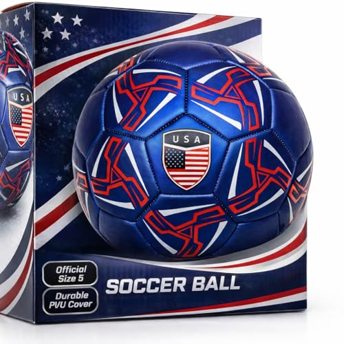 Western Star Soccer Ball USA - Official Match Grade Soccer Balls - Youth & Adult - Attractive and Durable Design - Performance