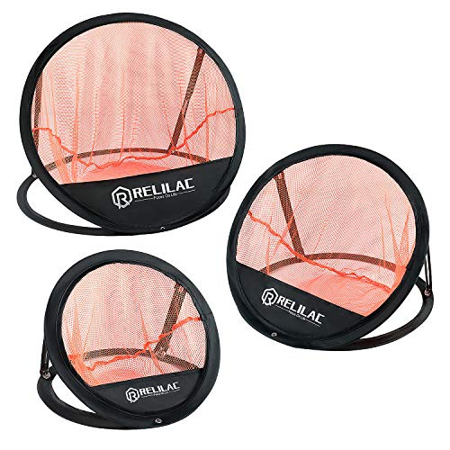 RELILAC Pop Up Golf Chipping Practice Net Set - Indoor/Outdoor Golfing Target Accessories for Golf Practice - Improve Your Short Game - Gifts for Men, Dad, Mom, Husband, Women, Kid, Golfers