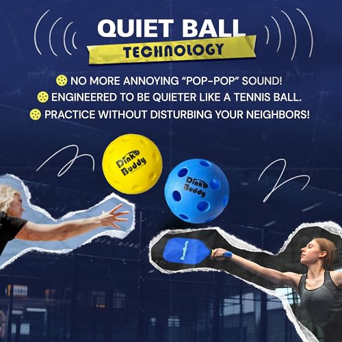 3-in-1 (with 1 Mini 6’ Wide Pickleball Net) & 2-in-1 Pickleball Trainer Options, Sports Gifts with 4 Kelso Balls (2 Trainer + 2 Standard), 2 PickleDojo Paddles, & 1 Drawstring Backpack - size: 2-in-1