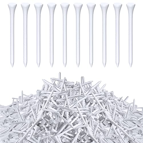Vinsot 1000 Pcs Golf Tees Bulk 3-1/4 '' Wooden Bamboo Tees Decoration for Men Dad Women Golf Ball Clubs Practice Accessories Father's Day Favor - color: White