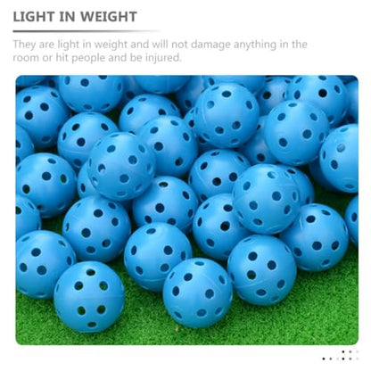 Cabilock 50pcs Practice Golfing Balls Porous Plastic Training Balls Multi-Color Indoor Golf Supplies for Swing and Driving Range Training