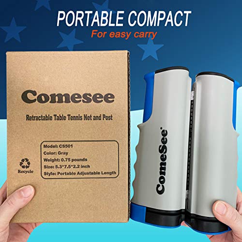 Comesee Retractable Ping Pong Net for Any Table, Table Tennis Nets and Posts Equipment for Replacement - color: gray