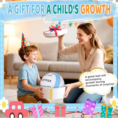 Soft Indoor Volleyball, Ultra Soft Fabric Lightweight Volleyball for Safe & Quiet Practice, Ideal for Kids Youth Beginners Indoor Home Yard Training Games (Deflated)