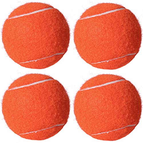 Tennis Balls, 4 Pack Advanced Training & Practice Tennis Balls for Beginners, High Visibility Pet Dog Playing Balls - color: Orange