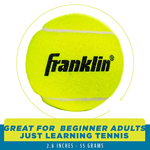 Franklin Sports Pressureless Tennis Balls - Official Size, Low Pressure - Great for Training + Practice - Low Bounce - All Court Surface - Carry Bag Included - style: 3 Pack