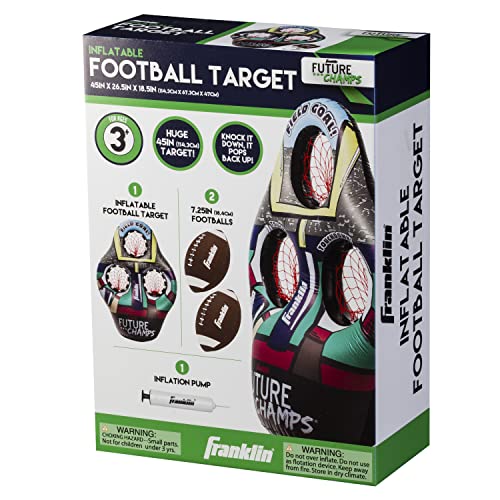 Franklin Sports Kids Football Target Toss Game - Inflatable Throwing Target Toy with Soft Mini Footballs - Fun Kids Sports Game